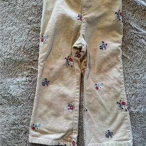 Vintage Y2K 3T Gymboree Tan Floral Embroidered Kids Pants